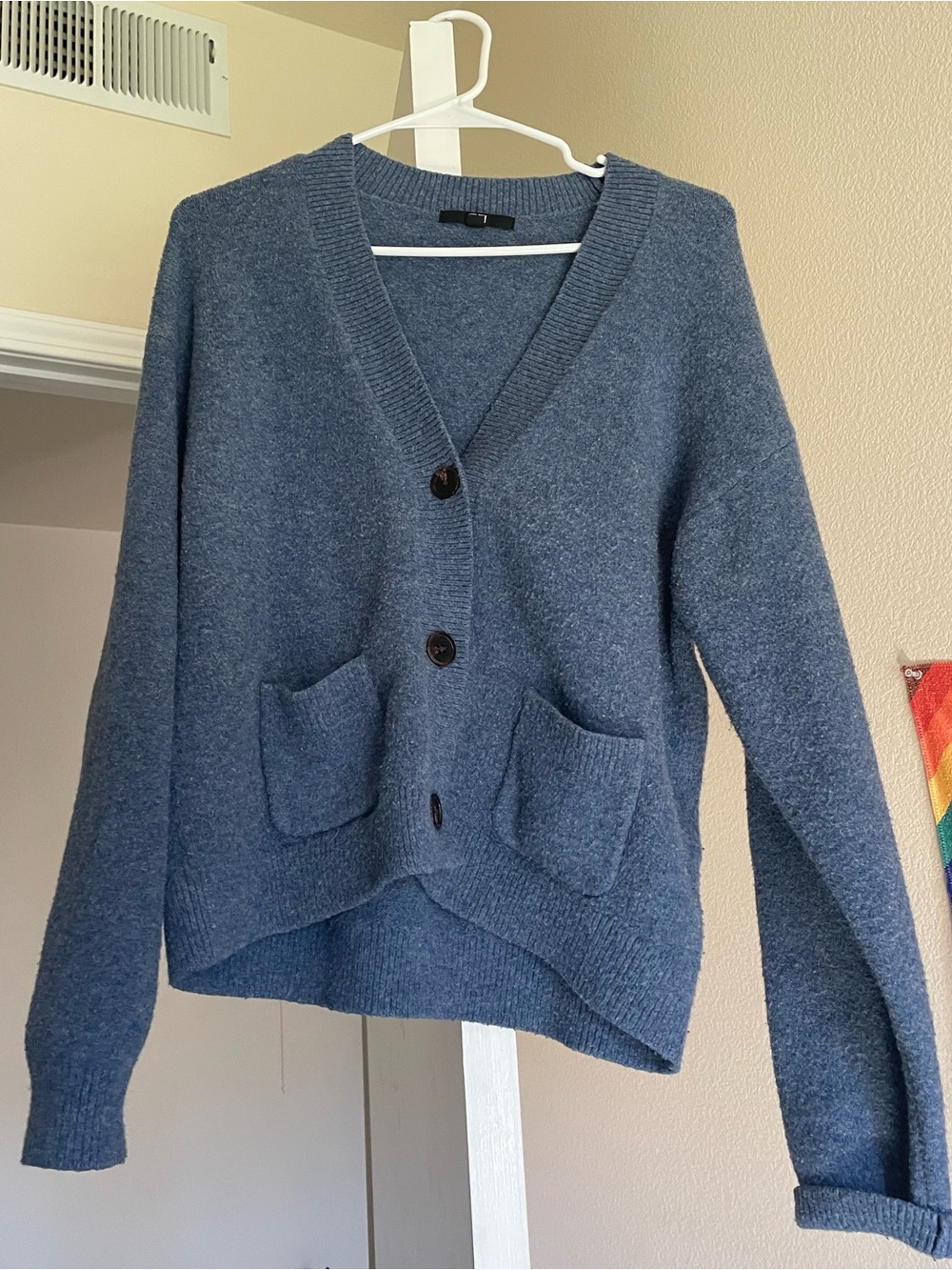 Uniqlo Blue Soufflé Short Cardigan